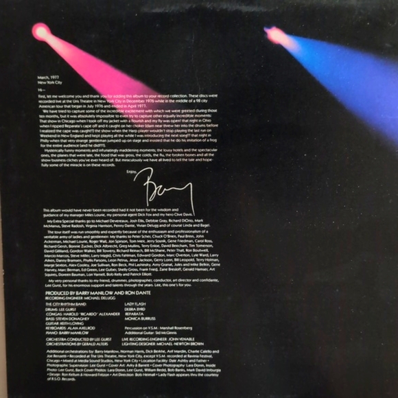 Vintage BARRY MANILOW Double LIVE Vinyl LP Record Album - Picture 3 of 14